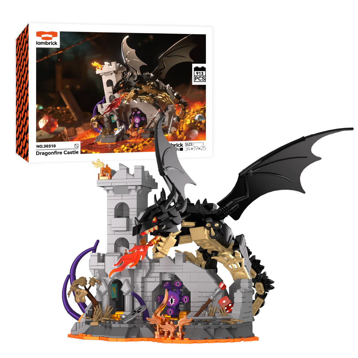 IAMBRICK Dragonfire Castle 919 PCS
